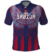 Custom Serbia Sport Fan Jersey Polo Shirt Eagle Wings with Sporty Stripes Style - Wonder Print Shop
