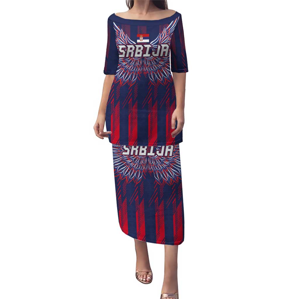 Custom Serbia Sport Fan Jersey Puletasi Eagle Wings with Sporty Stripes Style - Wonder Print Shop