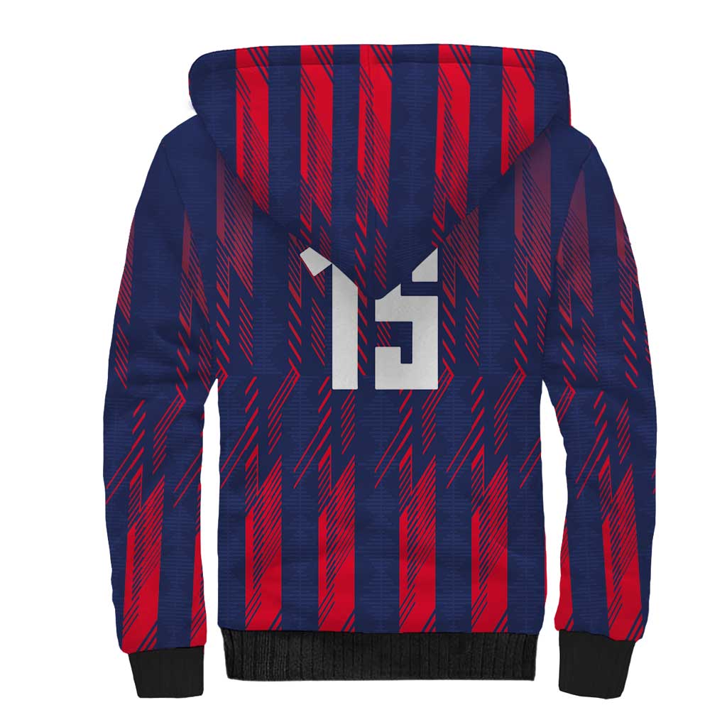 Custom Serbia Sport Fan Jersey Sherpa Hoodie Eagle Wings with Sporty Stripes Style - Wonder Print Shop