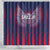 Serbia Sport Fan Jersey Shower Curtain Eagle Wings with Sporty Stripes Style - Wonder Print Shop