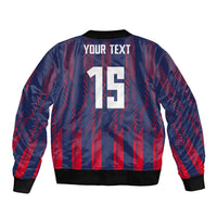 Custom Serbia Sport Fan Jersey Sleeve Zip Bomber Jacket Eagle Wings with Sporty Stripes Style - Wonder Print Shop