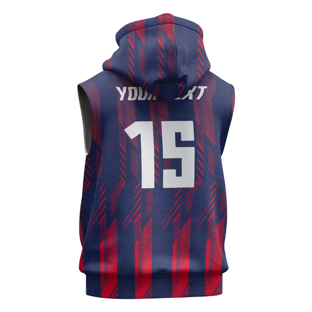 Custom Serbia Sport Fan Jersey Sleeveless Hoodie Eagle Wings with Sporty Stripes Style - Wonder Print Shop