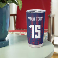 Custom Serbia Sport Fan Jersey Tumbler Cup Eagle Wings with Sporty Stripes Style - Wonder Print Shop