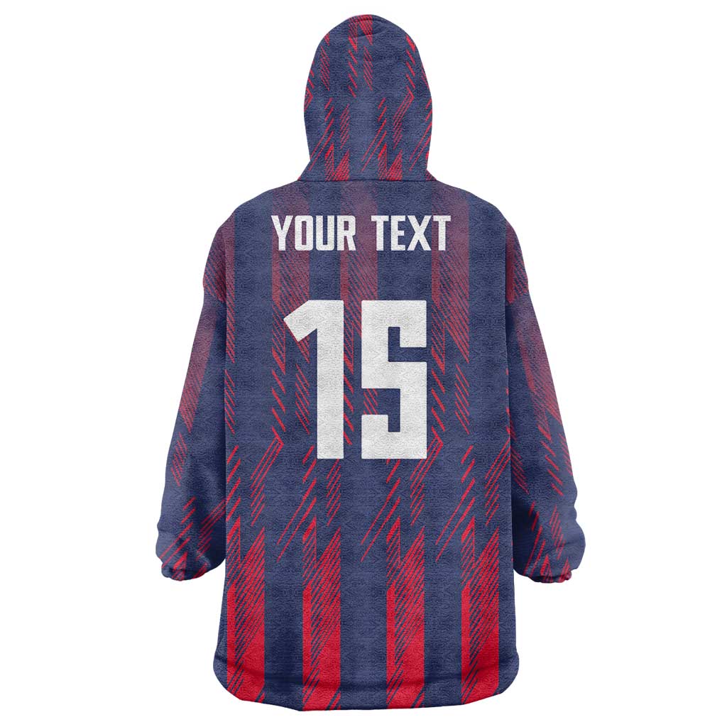 Custom Serbia Sport Fan Jersey Wearable Blanket Hoodie Eagle Wings with Sporty Stripes Style - Wonder Print Shop