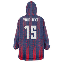 Custom Serbia Sport Fan Jersey Wearable Blanket Hoodie Eagle Wings with Sporty Stripes Style - Wonder Print Shop
