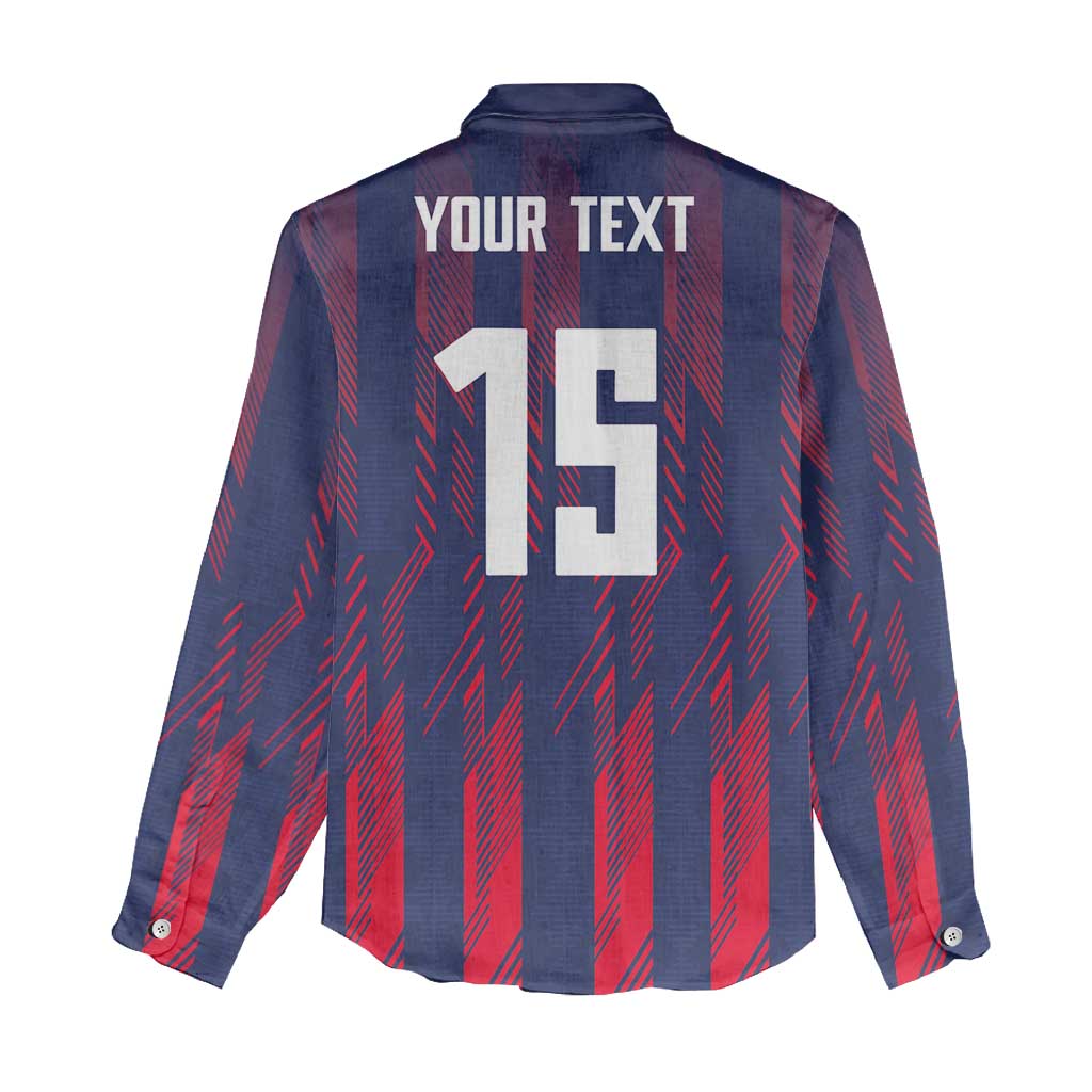 Custom Serbia Sport Fan Jersey Women Casual Shirt Eagle Wings with Sporty Stripes Style - Wonder Print Shop