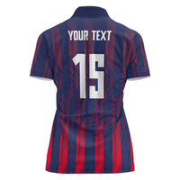 Custom Serbia Sport Fan Jersey Women Polo Shirt Eagle Wings with Sporty Stripes Style - Wonder Print Shop