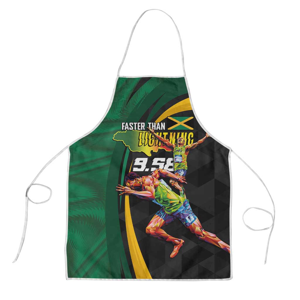 Jamaican Pride Apron 9.58 Seconds-Faster Than Lightning - Wonder Print Shop
