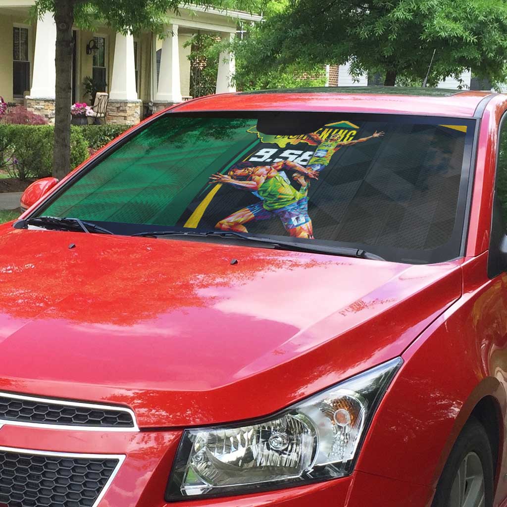 Jamaican Pride Auto Sun Shade 9.58 Seconds-Faster Than Lightning - Wonder Print Shop