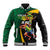 Jamaican Pride Baseball Jacket 9.58 Seconds-Faster Than Lightning - Wonder Print Shop