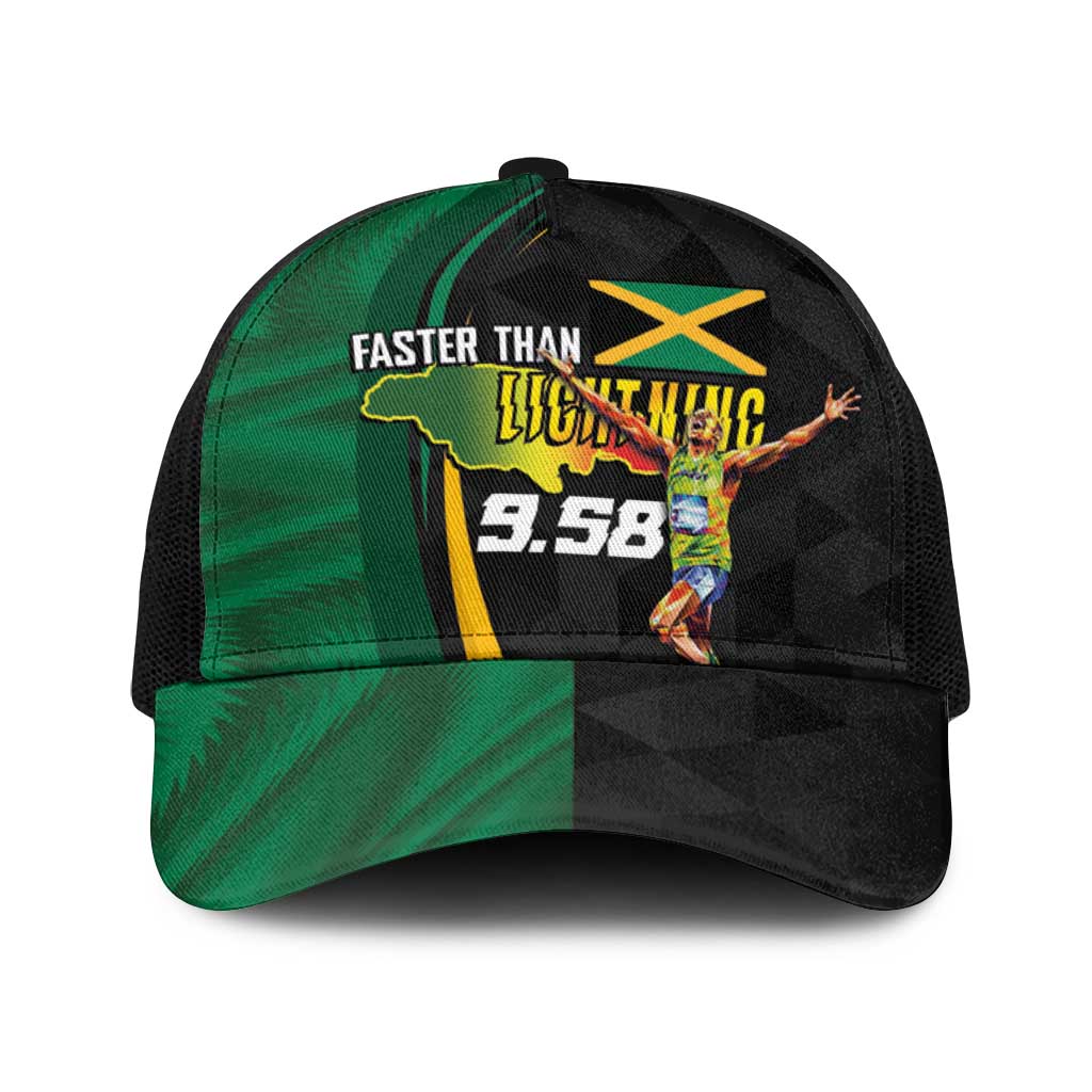 Jamaican Pride Baseball Net Cap 9.58 Seconds-Faster Than Lightning - Wonder Print Shop