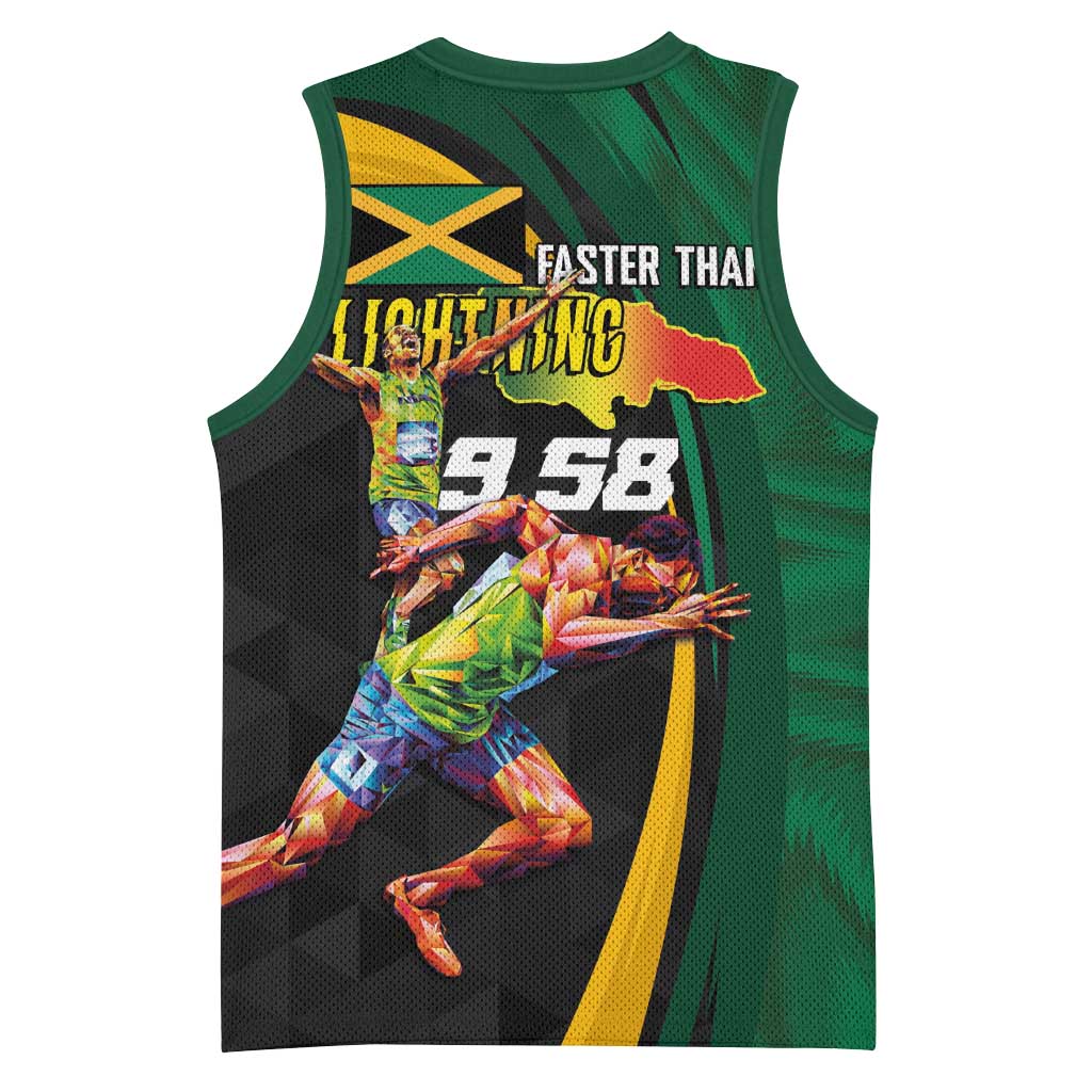 Jamaican Pride Basketball Jersey 9.58 Seconds-Faster Than Lightning - Wonder Print Shop