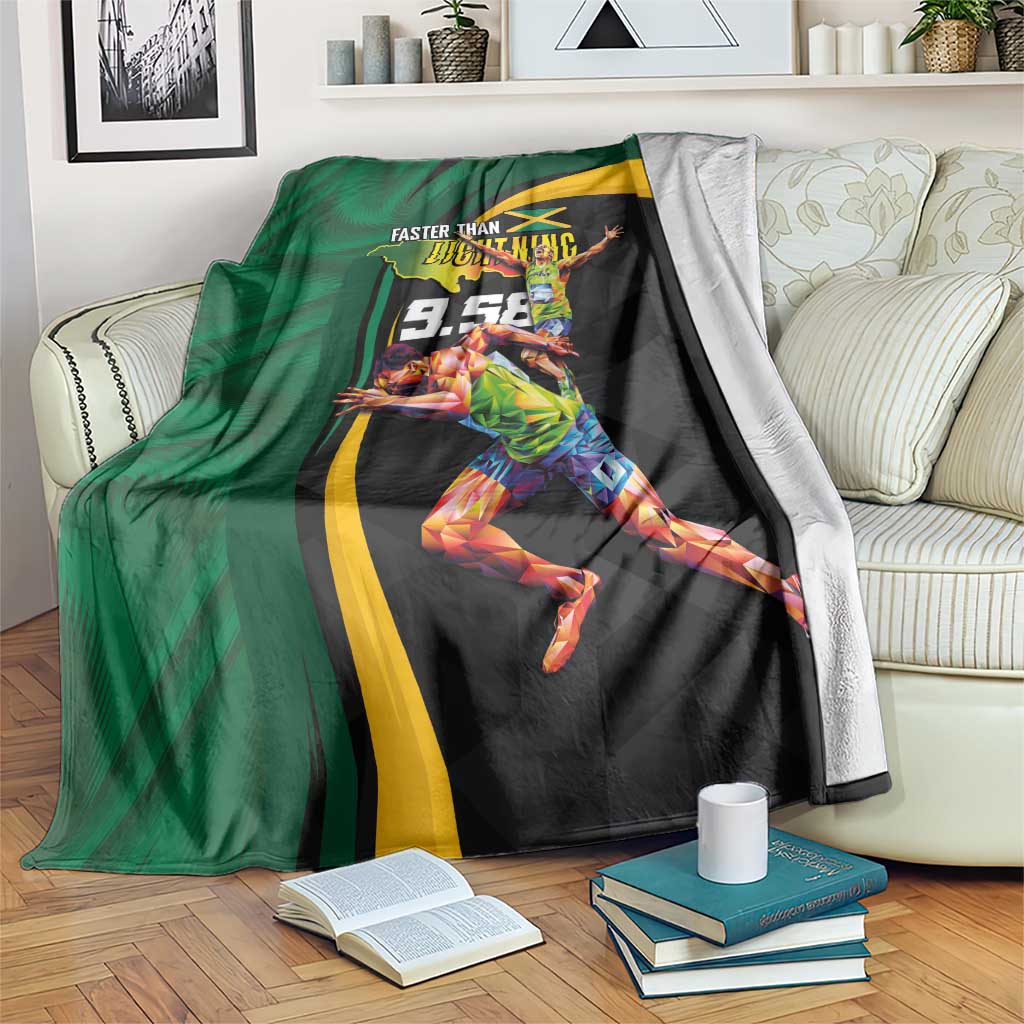 Jamaican Pride Blanket 9.58 Seconds-Faster Than Lightning - Wonder Print Shop
