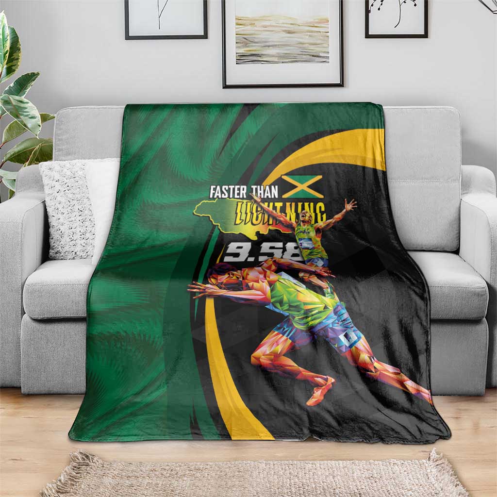 Jamaican Pride Blanket 9.58 Seconds-Faster Than Lightning - Wonder Print Shop