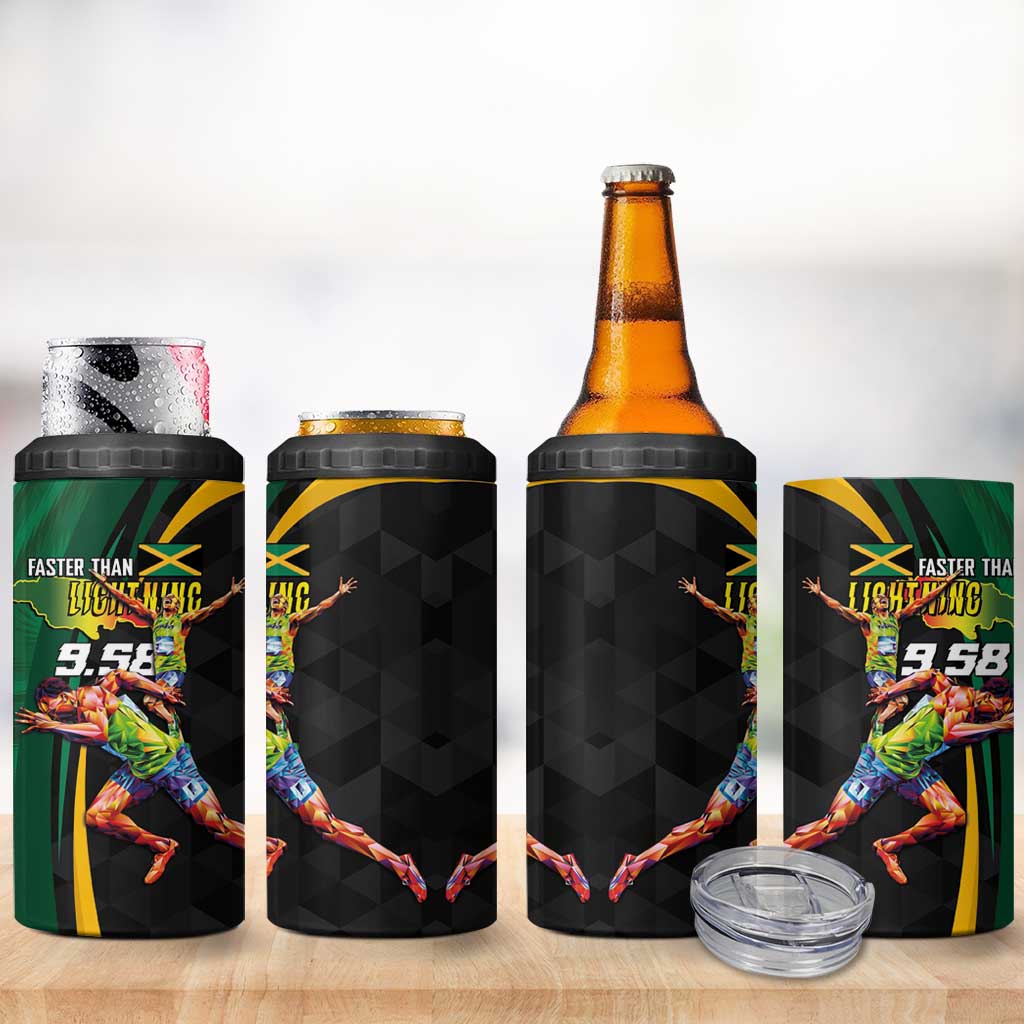 Jamaican Pride 4 in 1 Can Cooler Tumbler 9.58 Seconds-Faster Than Lightning - Wonder Print Shop