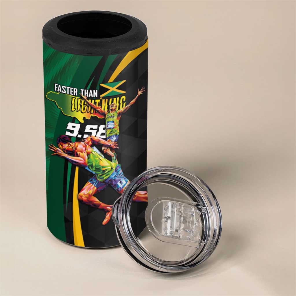 Jamaican Pride 4 in 1 Can Cooler Tumbler 9.58 Seconds-Faster Than Lightning - Wonder Print Shop