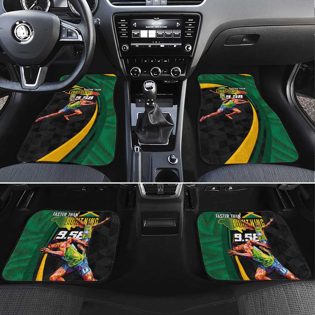 Jamaican Pride Car Mats 9.58 Seconds-Faster Than Lightning - Wonder Print Shop