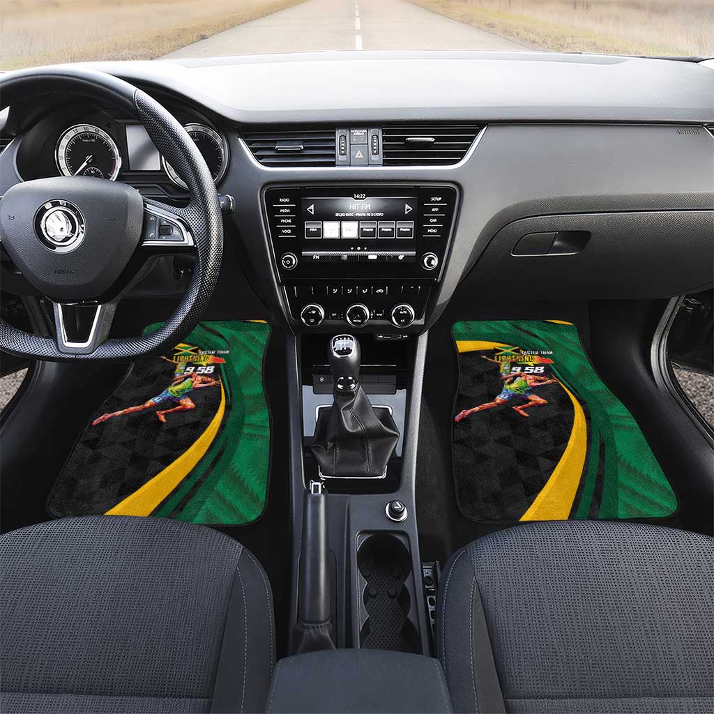 Jamaican Pride Car Mats 9.58 Seconds-Faster Than Lightning - Wonder Print Shop