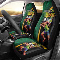 Jamaican Pride Car Seat Cover 9.58 Seconds-Faster Than Lightning - Wonder Print Shop