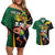 Jamaican Pride Couples Matching Off Shoulder Short Dress and Hawaiian Shirt 9.58 Seconds-Faster Than Lightning - Wonder Print Shop