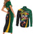 Jamaican Pride Couples Matching Short Sleeve Bodycon Dress and Long Sleeve Button Shirt 9.58 Seconds-Faster Than Lightning - Wonder Print Shop