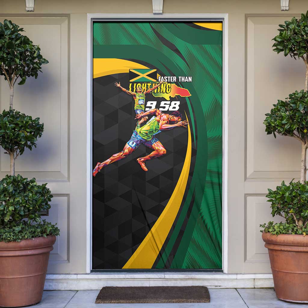 Jamaican Pride Door Cover 9.58 Seconds-Faster Than Lightning - Wonder Print Shop