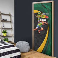 Jamaican Pride Door Cover 9.58 Seconds-Faster Than Lightning - Wonder Print Shop