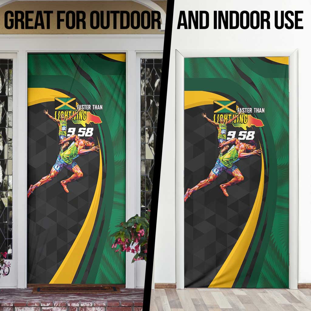 Jamaican Pride Door Cover 9.58 Seconds-Faster Than Lightning - Wonder Print Shop