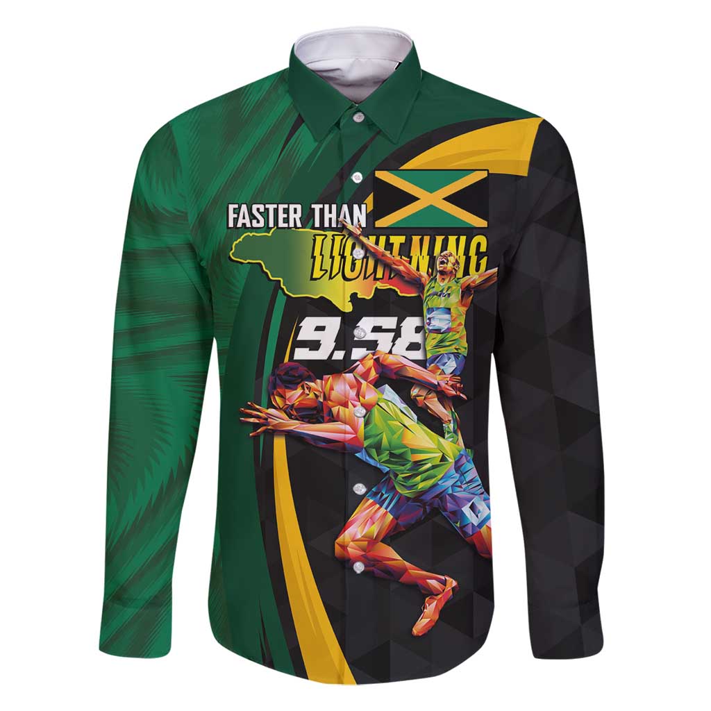 Jamaican Pride Family Matching Long Sleeve Bodycon Dress and Hawaiian Shirt 9.58 Seconds-Faster Than Lightning - Wonder Print Shop