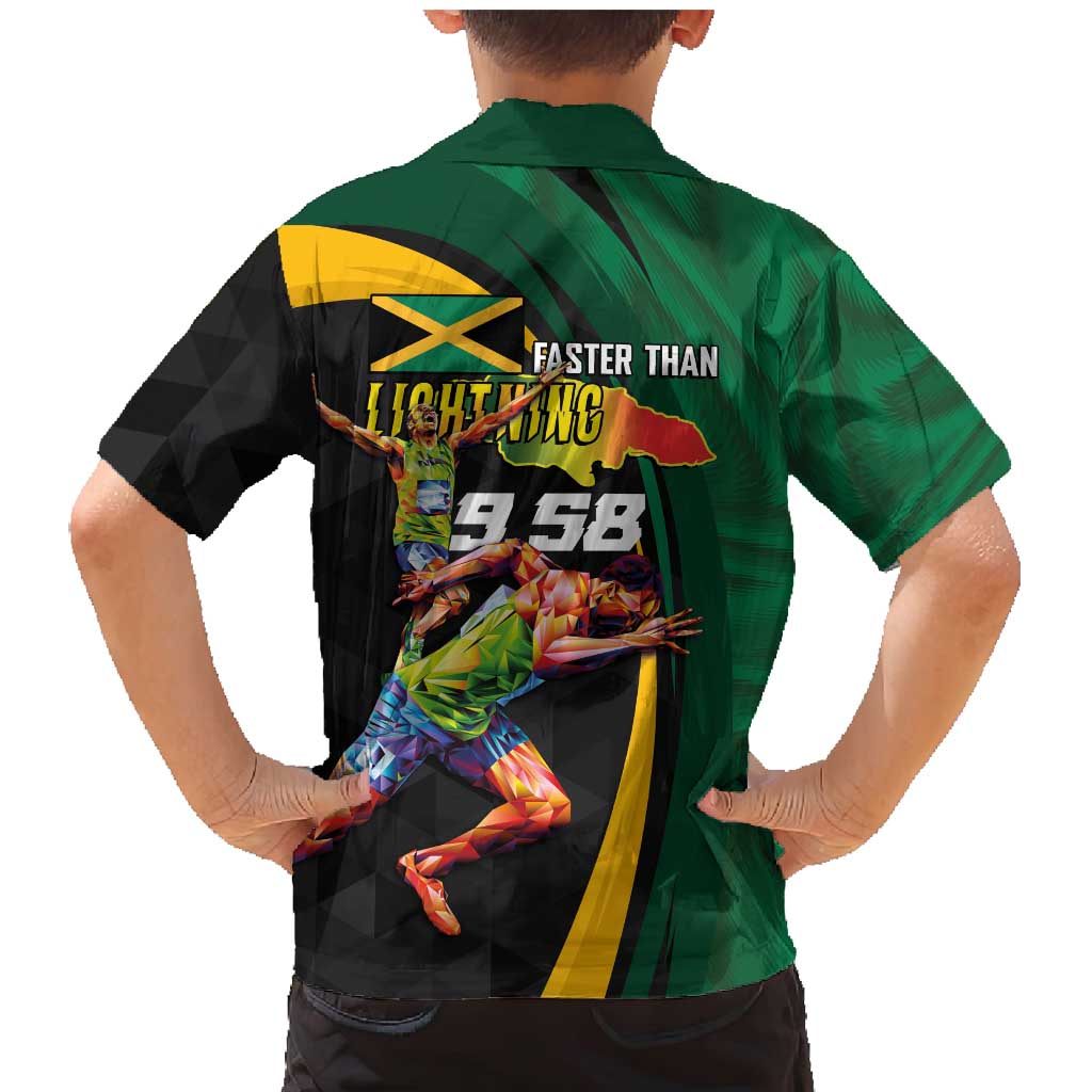 Jamaican Pride Family Matching Mermaid Dress and Hawaiian Shirt 9.58 Seconds-Faster Than Lightning - Wonder Print Shop