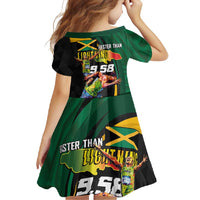 Jamaican Pride Family Matching Mermaid Dress and Hawaiian Shirt 9.58 Seconds-Faster Than Lightning - Wonder Print Shop