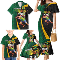 Jamaican Pride Family Matching Mermaid Dress and Hawaiian Shirt 9.58 Seconds-Faster Than Lightning - Wonder Print Shop