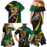 Jamaican Pride Family Matching Mermaid Dress and Hawaiian Shirt 9.58 Seconds-Faster Than Lightning - Wonder Print Shop