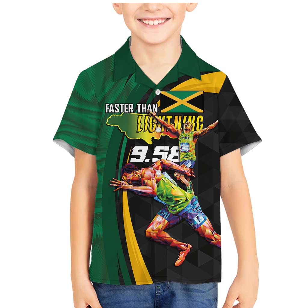 Jamaican Pride Family Matching Mermaid Dress and Hawaiian Shirt 9.58 Seconds-Faster Than Lightning - Wonder Print Shop