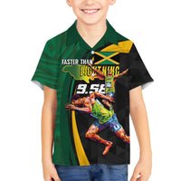 Jamaican Pride Family Matching Off The Shoulder Long Sleeve Dress and Hawaiian Shirt 9.58 Seconds-Faster Than Lightning - Wonder Print Shop