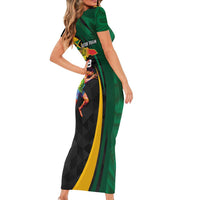 Jamaican Pride Family Matching Short Sleeve Bodycon Dress and Hawaiian Shirt 9.58 Seconds-Faster Than Lightning - Wonder Print Shop
