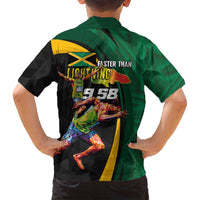 Jamaican Pride Family Matching Tank Maxi Dress and Hawaiian Shirt 9.58 Seconds-Faster Than Lightning - Wonder Print Shop
