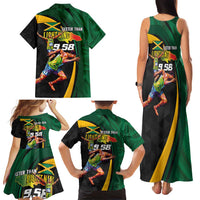 Jamaican Pride Family Matching Tank Maxi Dress and Hawaiian Shirt 9.58 Seconds-Faster Than Lightning - Wonder Print Shop