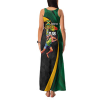 Jamaican Pride Family Matching Tank Maxi Dress and Hawaiian Shirt 9.58 Seconds-Faster Than Lightning - Wonder Print Shop