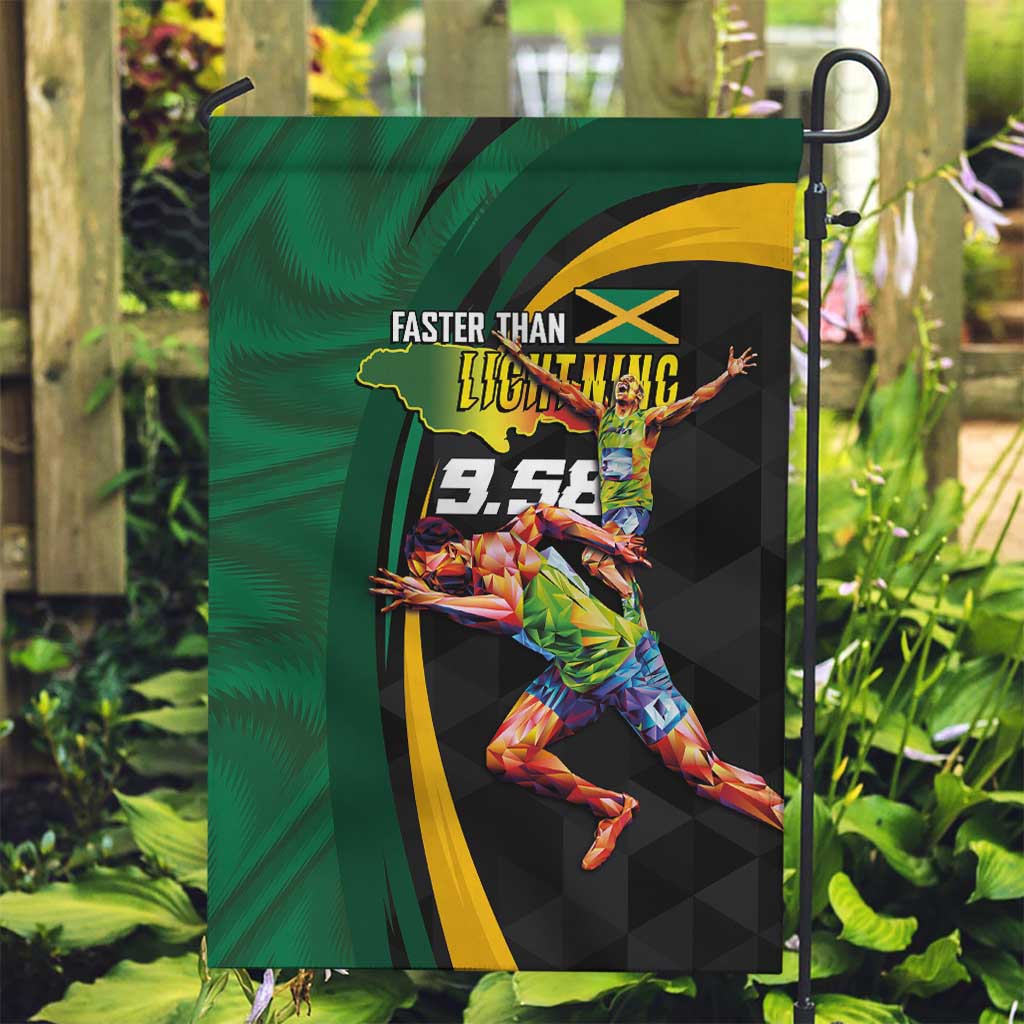 Jamaican Pride Garden Flag 9.58 Seconds-Faster Than Lightning - Wonder Print Shop