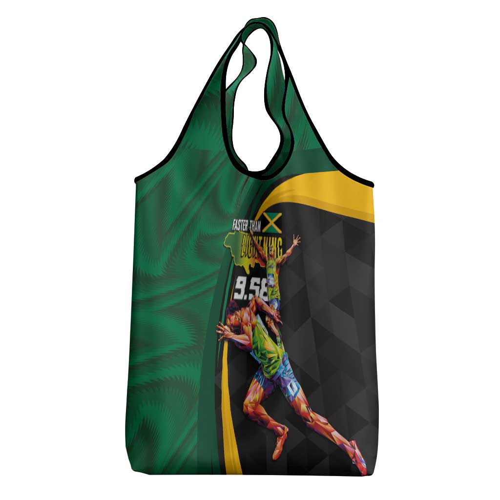 Jamaican Pride Grocery Bag 9.58 Seconds-Faster Than Lightning - Wonder Print Shop