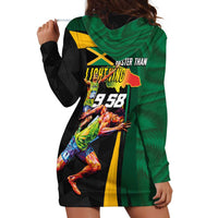 Jamaican Pride Hoodie Dress 9.58 Seconds-Faster Than Lightning - Wonder Print Shop