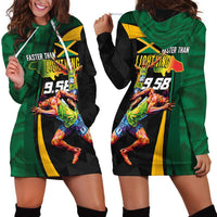 Jamaican Pride Hoodie Dress 9.58 Seconds-Faster Than Lightning - Wonder Print Shop