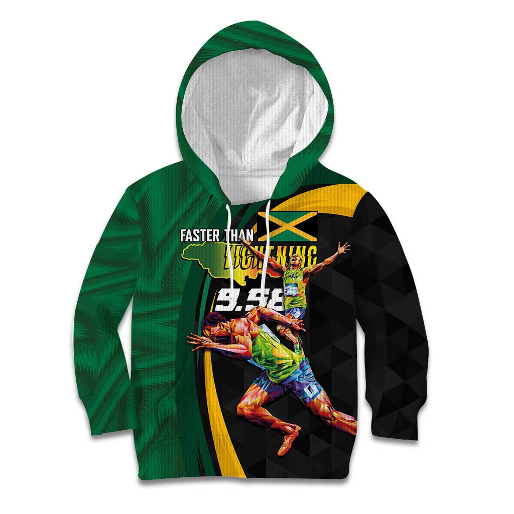 Jamaican Pride Kid Hoodie 9.58 Seconds-Faster Than Lightning - Wonder Print Shop