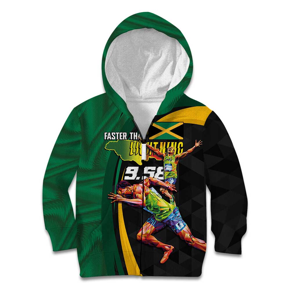Jamaican Pride Kid Hoodie 9.58 Seconds-Faster Than Lightning - Wonder Print Shop