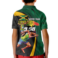 Jamaican Pride Kid Polo Shirt 9.58 Seconds-Faster Than Lightning - Wonder Print Shop