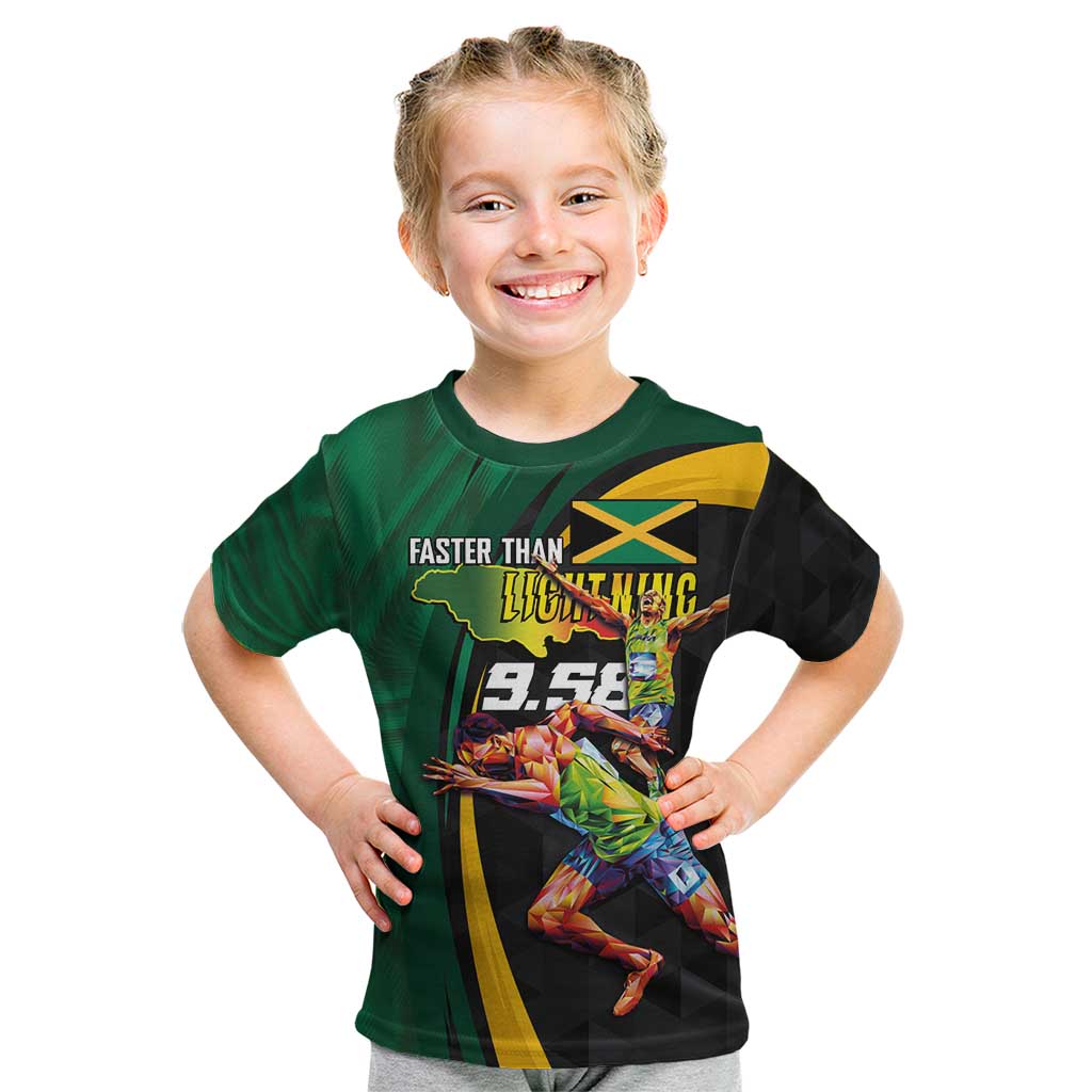 Jamaican Pride Kid T Shirt 9.58 Seconds-Faster Than Lightning - Wonder Print Shop