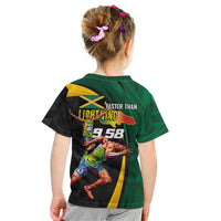 Jamaican Pride Kid T Shirt 9.58 Seconds-Faster Than Lightning - Wonder Print Shop
