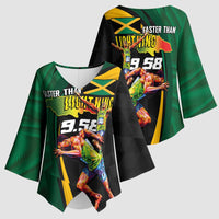 Jamaican Pride Kimono Sleeve Blouse 9.58 Seconds-Faster Than Lightning - Wonder Print Shop