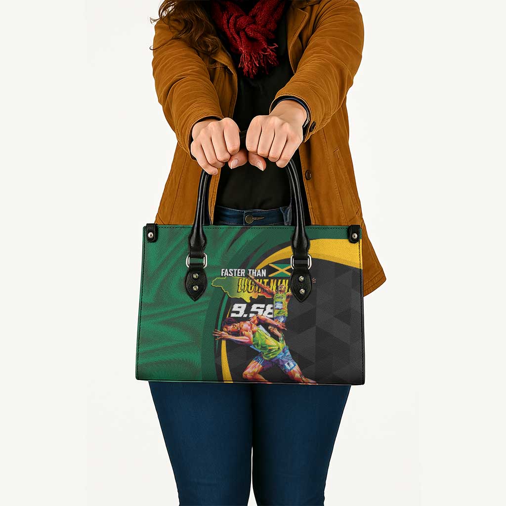 Jamaican Pride Leather Bag 9.58 Seconds-Faster Than Lightning - Wonder Print Shop